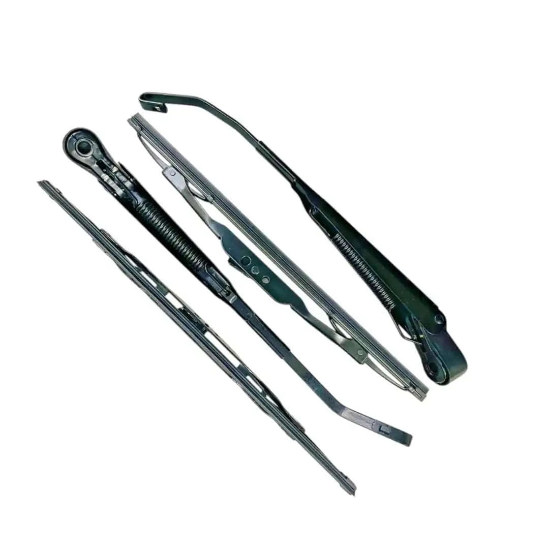 Wiper windshield blade and arm kit made of durable metal, fits various vehicle sizes for efficient clearing