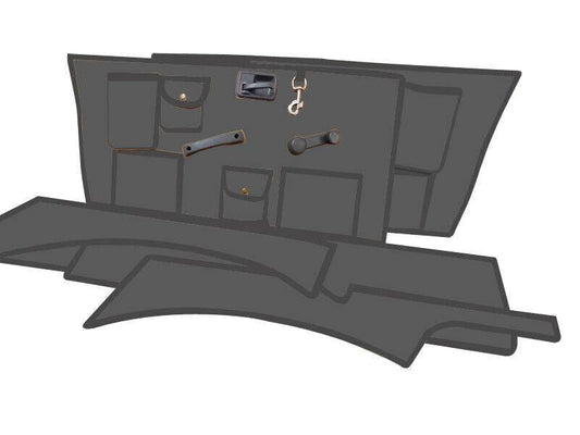 Suzuki Samurai soft top panels in gray with pockets and hardware for easy installation and use