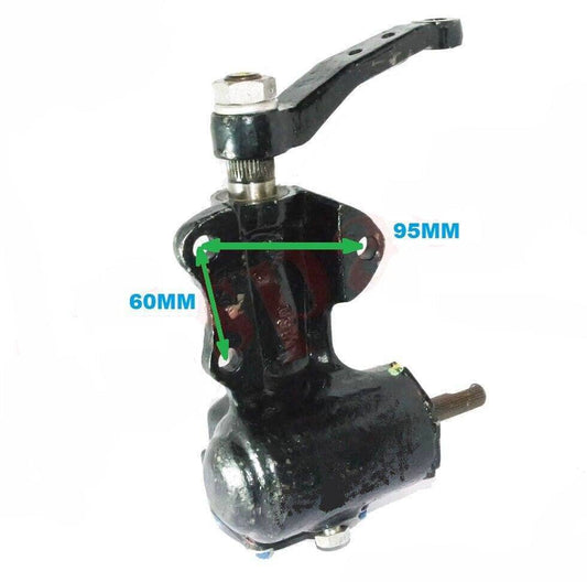 Suzuki Samurai steering gear box with clear dimensions for precise installation