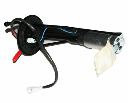 Fuel pump sender assembly with black wiring harness and circular mounting flange
