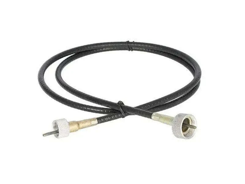 Tachometer cable with black wire and metal threaded ends