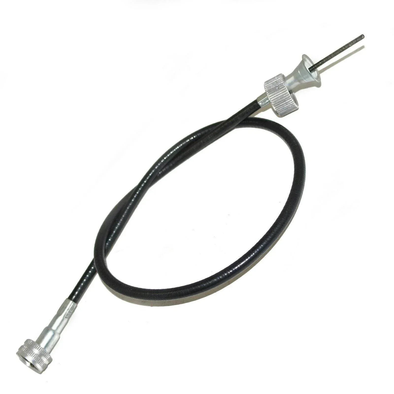Tachometer cable for MF 35 50 65, durable black nylon with metal connectors for reliable performance