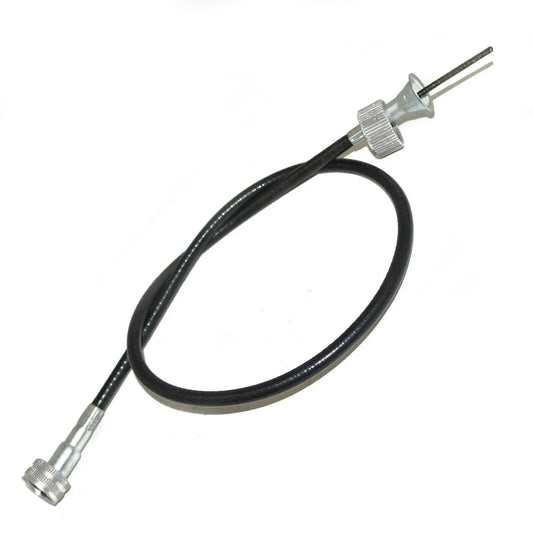Tachometer cable for MF 35 50 65, durable black nylon with metal connectors for reliable performance