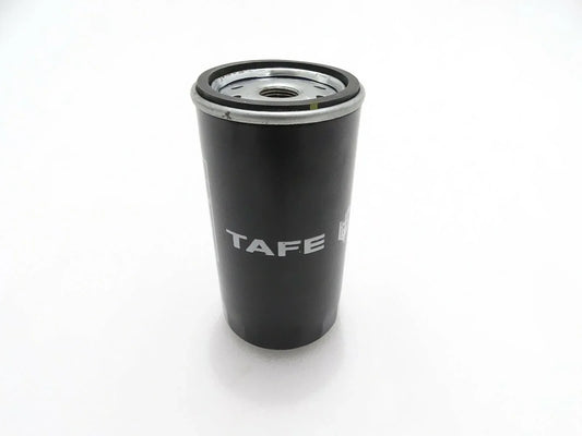 Oil filter for Massey Ferguson model, cylindrical steel design, essential for tractor maintenance