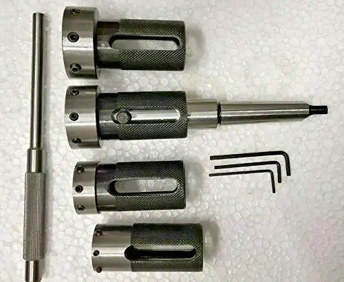 Lathe tailstock die holder set of 4 with MT2 shank and hex keys