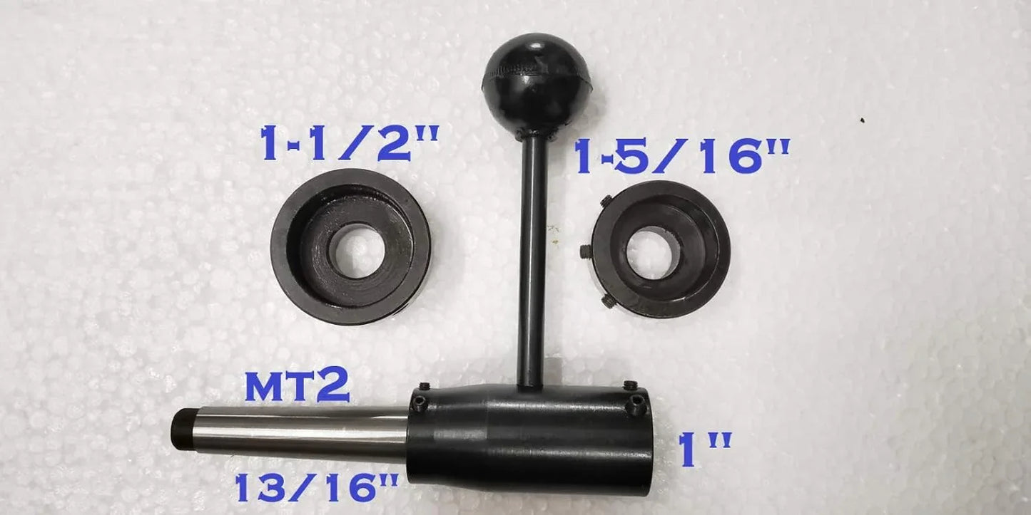 MT2 die holder set with floating head, two die sockets and black metal body