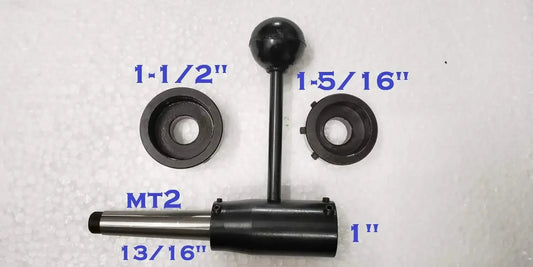 MT2 die holder set with floating head, two die sockets and black metal body