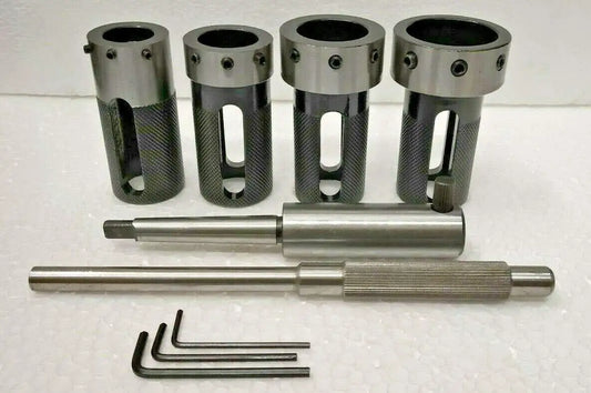 Set of 4 metal lathe tailstock die holders with hex keys