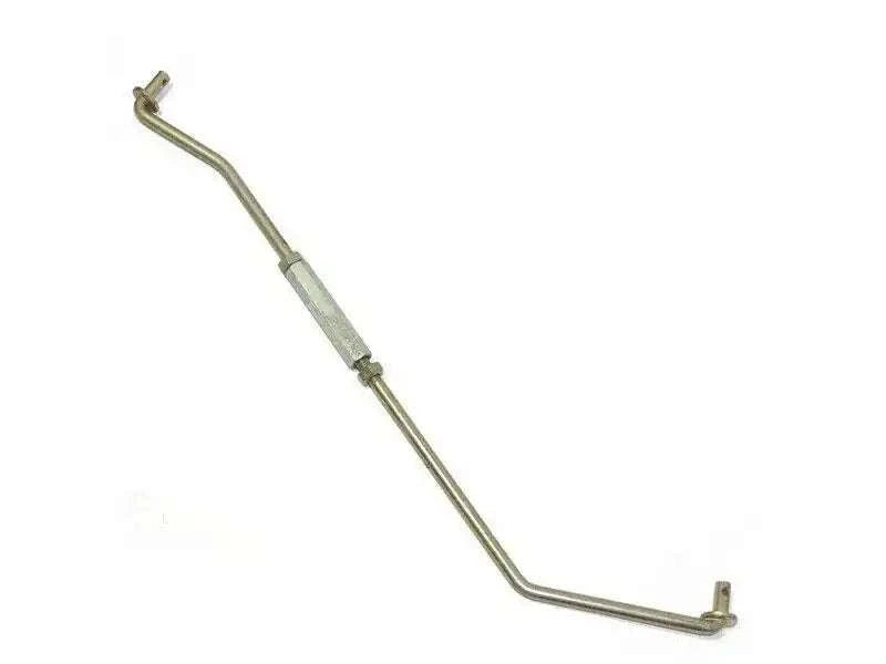 Metal throttle accelerator control rod with bent ends and threaded fittings