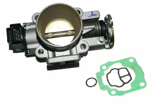 Motorcycle throttle body assembly with gasket and O-ring, silver and black