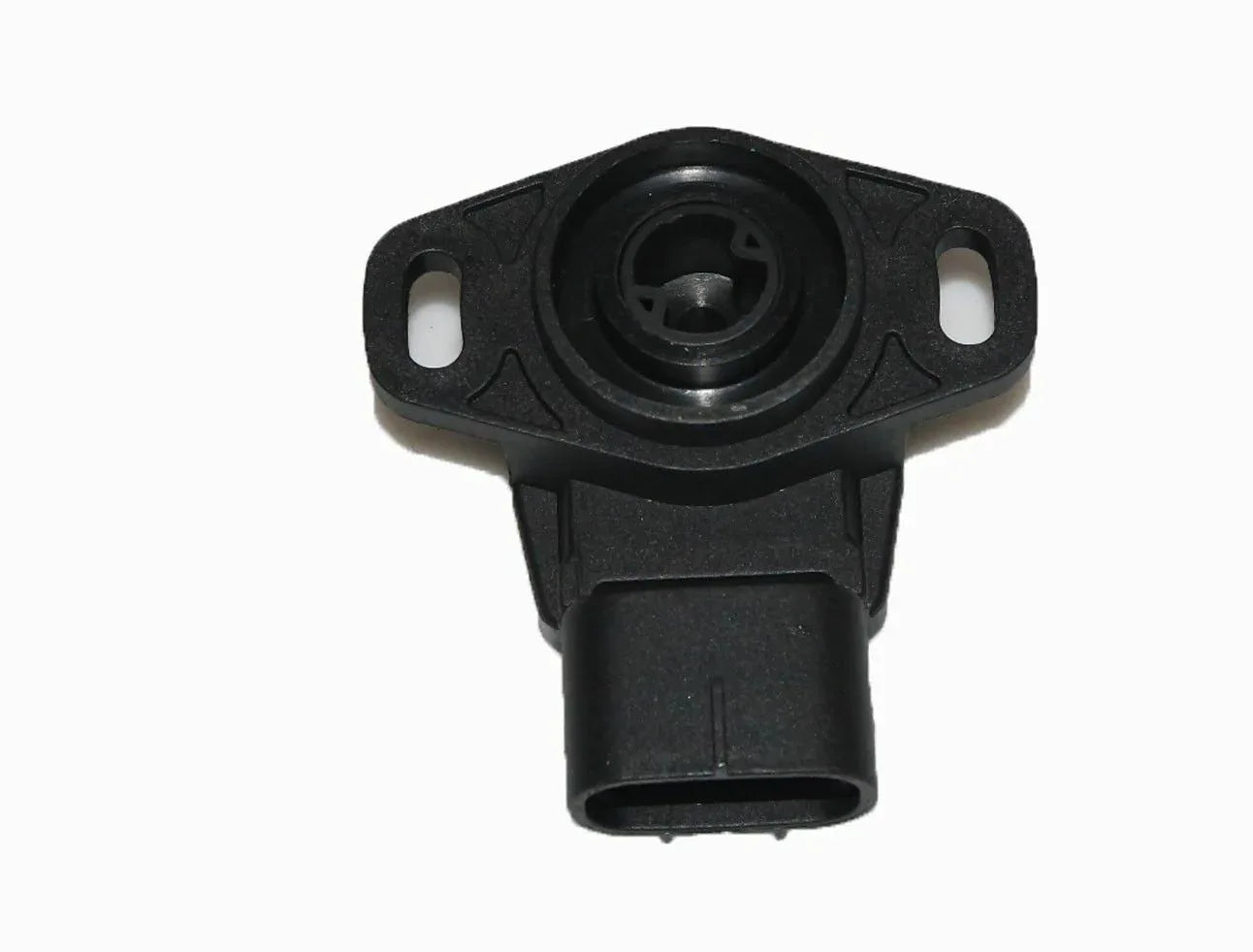 Throttle position sensor with black connector housing and mounting bracket