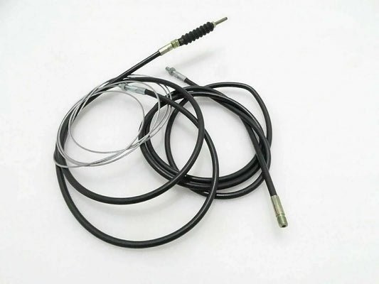 Throttle cable with black wire housing and metal connector tips