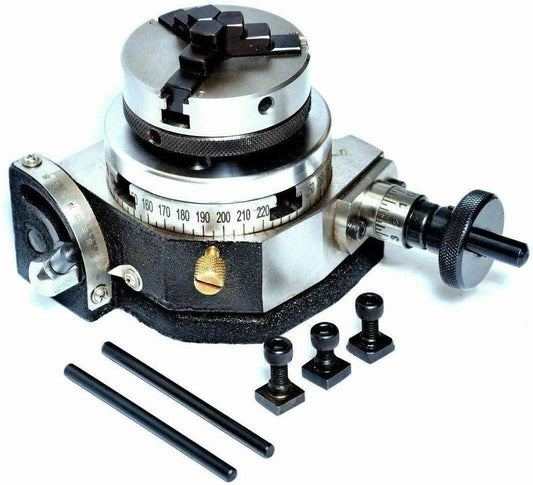 Tilting Rotary Table 3/80mm with 50mm Mini Lathe Chuck Backplate - StellerGear
