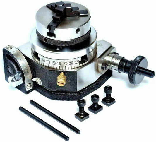 Tilting Rotary Table 3/80mm with 50mm Mini Lathe Chuck Backplate - StellerGear