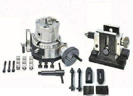 Tilting Rotary Table 4 with 8mm Self Centering Chuck, Tailstock M6 Clamping - StellerGear
