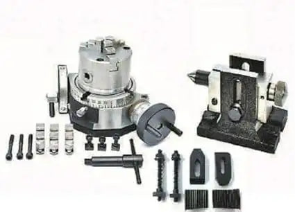 Tilting Rotary Table 4 with 8mm Self Centering Chuck, Tailstock M6 Clamping - StellerGear