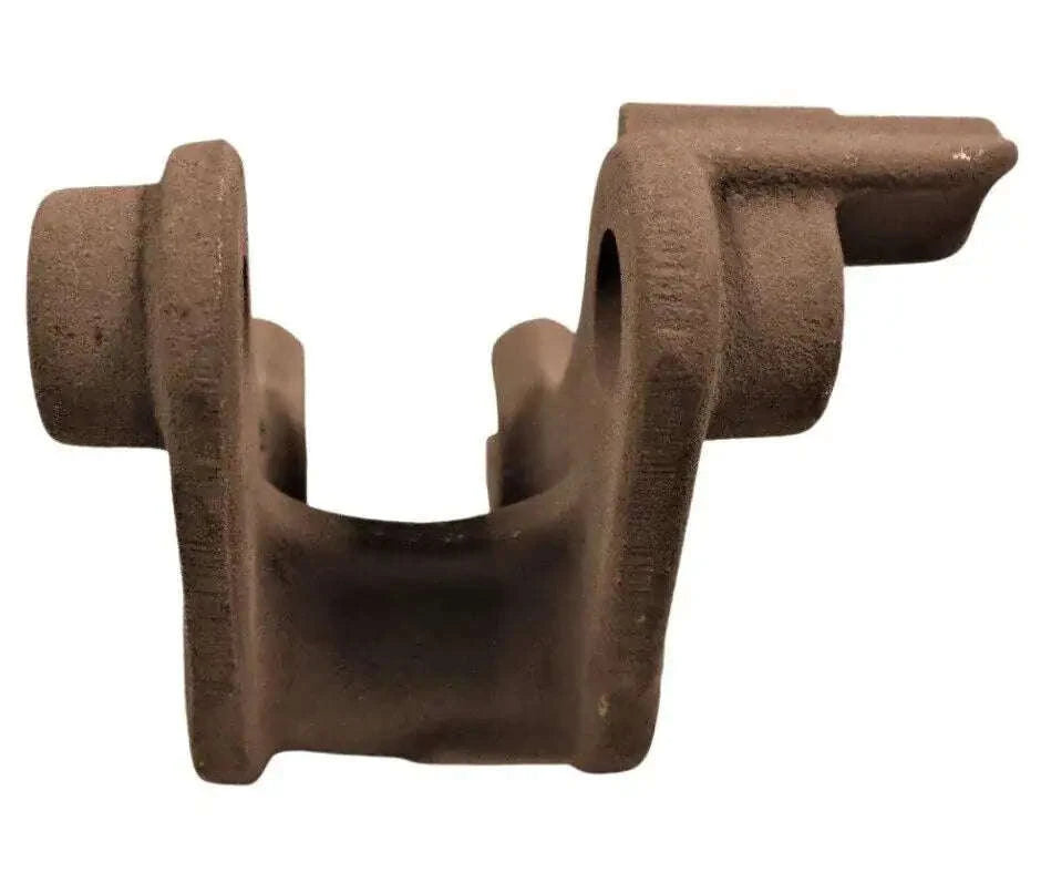 Dark brown steel bellcrank top link yoke with mounting stud