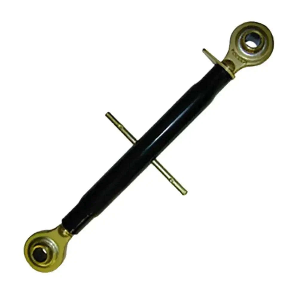 Adjustable top link rod with black center and round eye ends