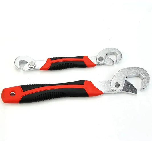 Snap’n Grip adjustable wrenches with red and black handles, metal jaws