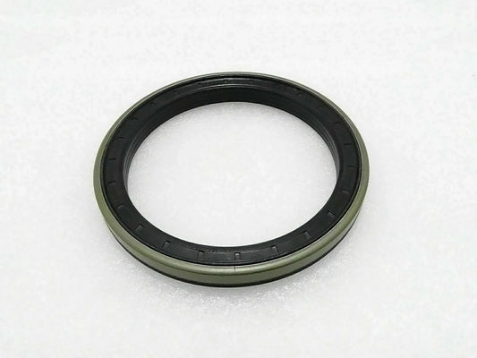 Piston seal ring with black rubber lip and green outer body