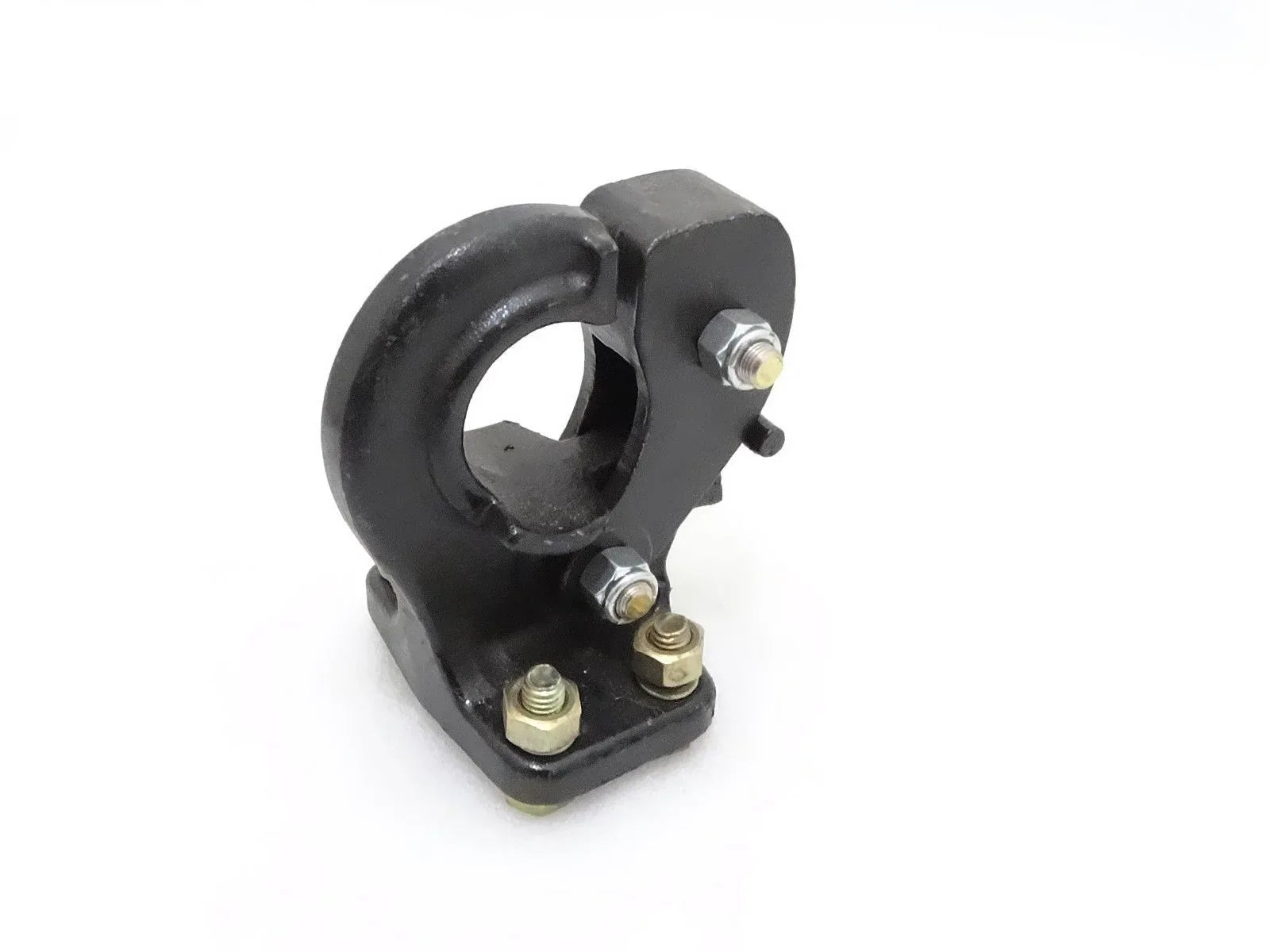 Black pintle hitch towing hook with mounting bolts