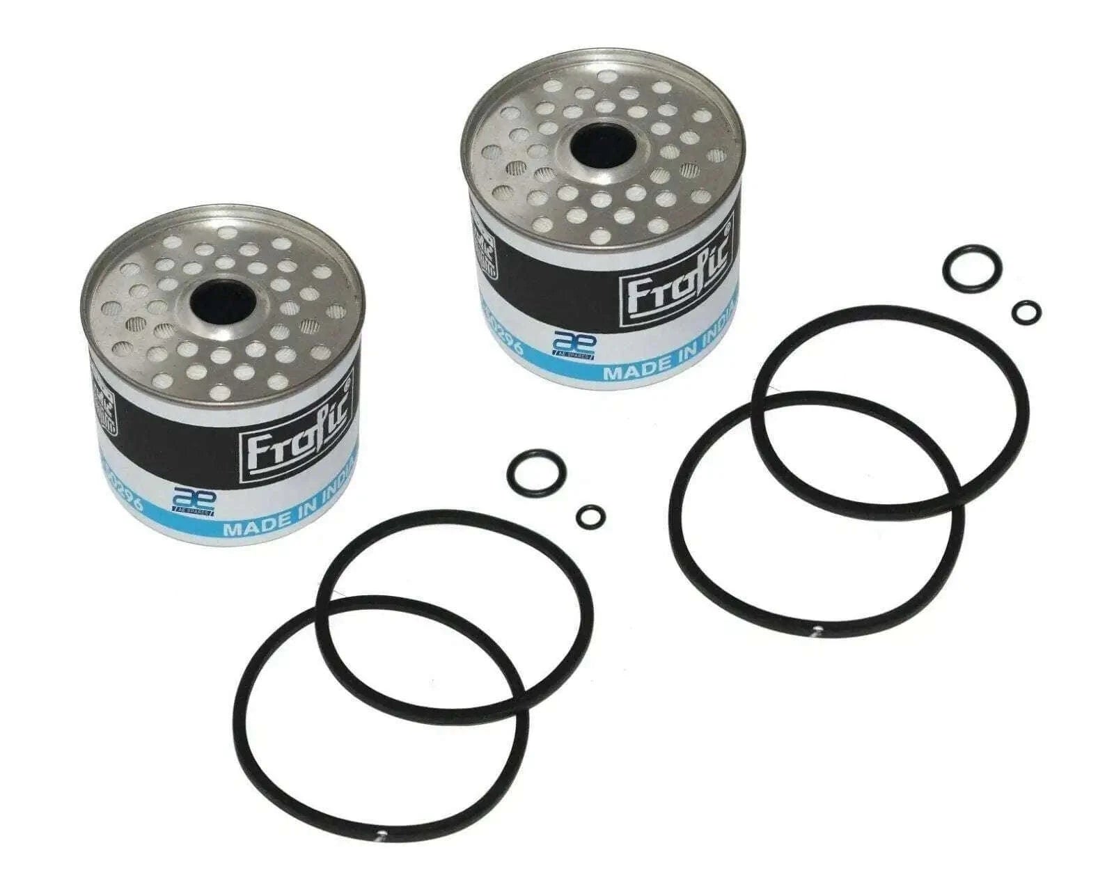 Set of two fuel filter elements with O-ring seals and rubber gaskets