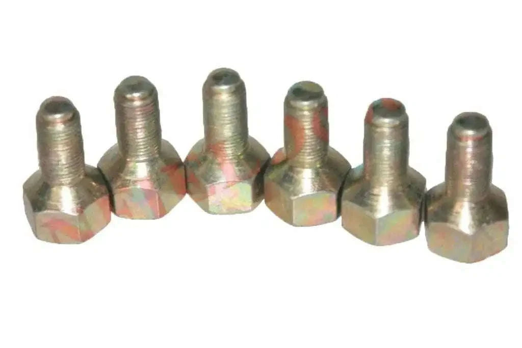 Front wheel bolts set of 6, zinc-plated hex-head bolts for tractor hub