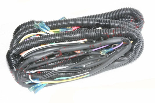Wiring harness loom assembly for trailers, black plastic material, used for connecting electrical components, includes trailer wiring harness diagram