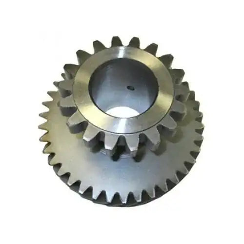Metal transfer case gear with helical teeth and central bore