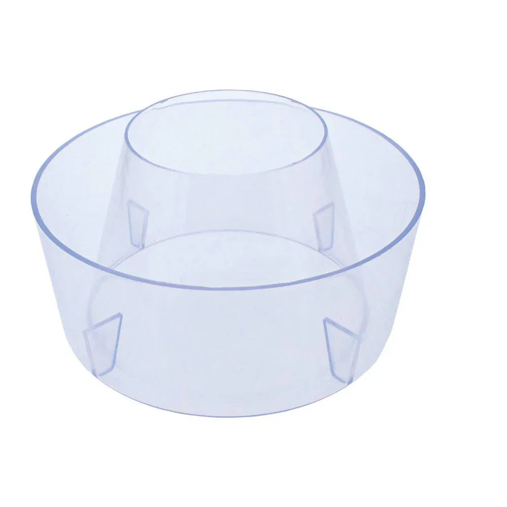 Clear plastic air pre cleaner bowl, 8-inch diameter, essential for maintaining air cleaner and purifier efficiency