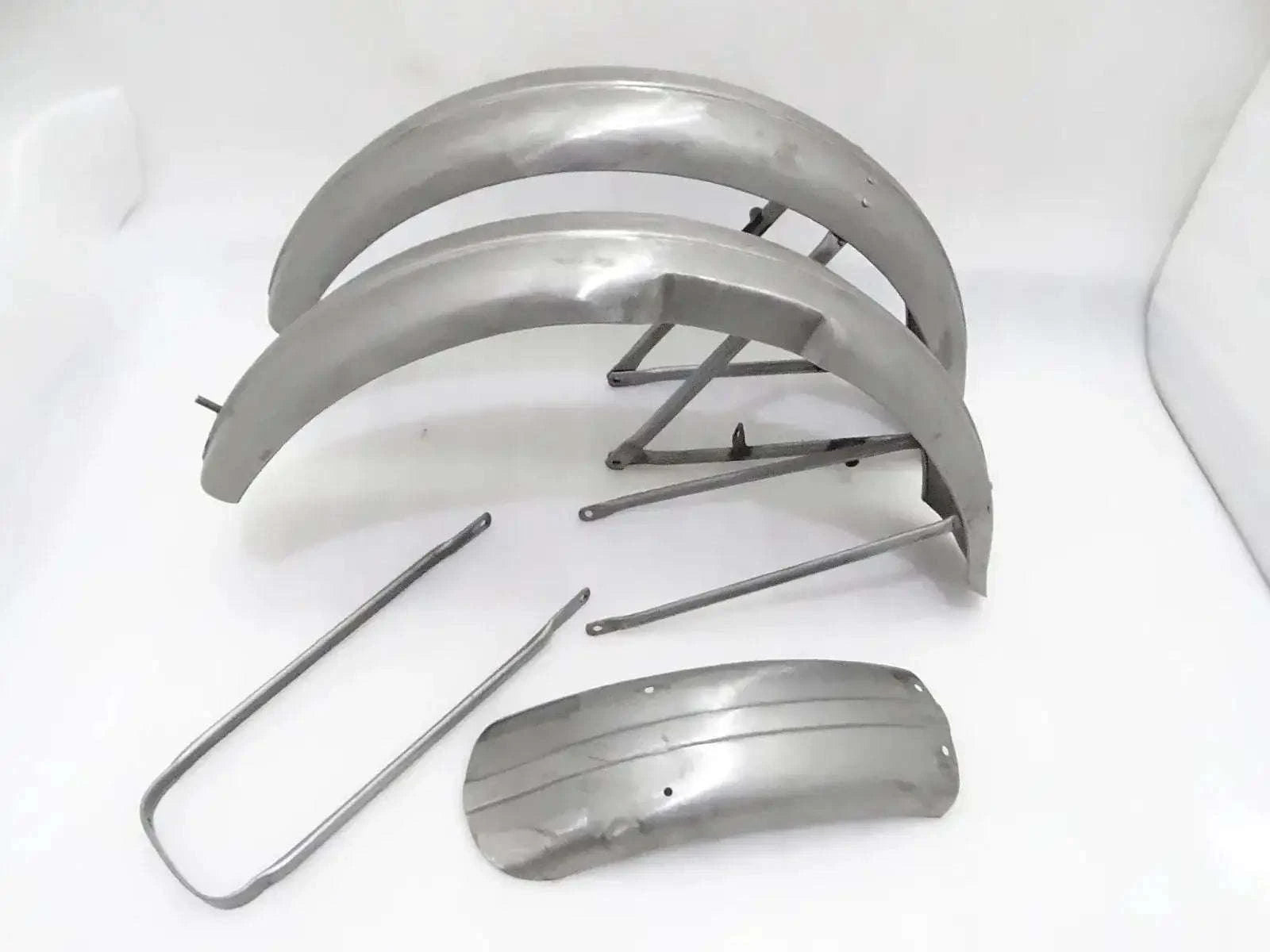 TRIUMPH 5SE 1938 RAW STEEL FRONT AND REAR MUDGUARD SET - StellerGear