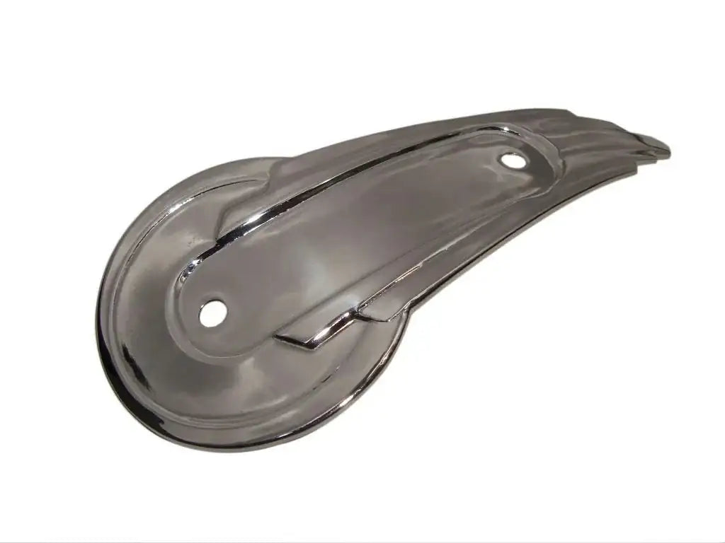 Arched brass petrol tank badge with two mounting holes