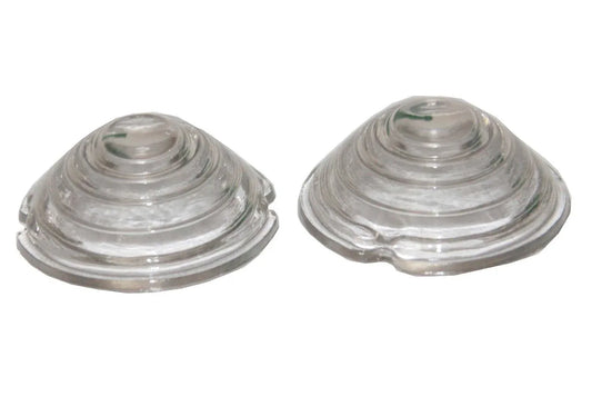 Clear turn signal light lens pair, ridged plastic cover
