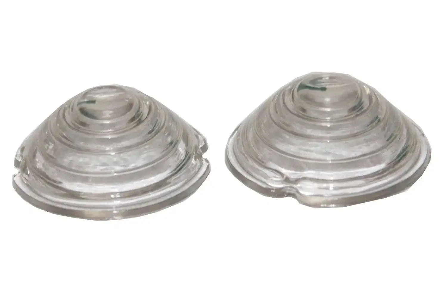 Clear turn signal light lens pair, ridged plastic cover