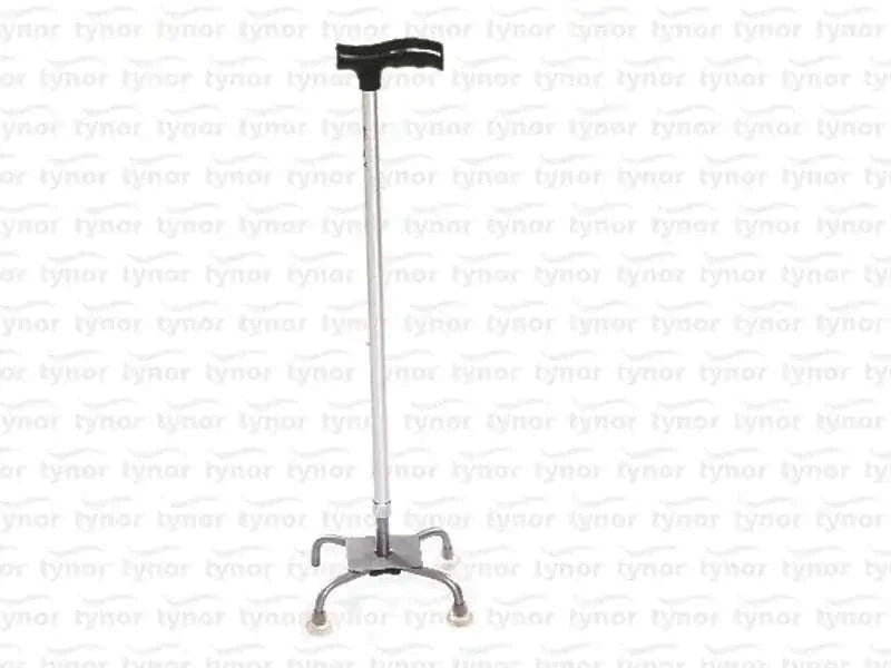 Tynor quadripod walking stick with four-foot base and height post