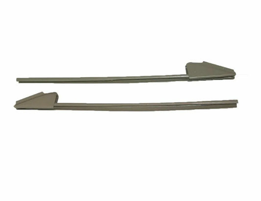 Front door channel set with two dark gray metal strips