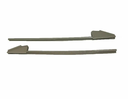 Front door channel set with two dark gray metal strips