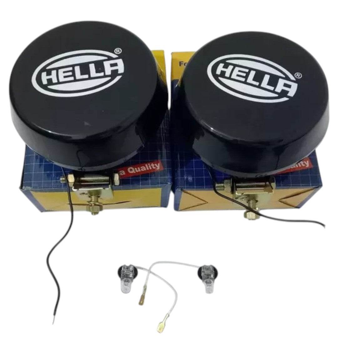 Pair Hella Clear Fog Lamp With Cover With Bulb H3 Halogen Bulb Universal Fit - StellerGear