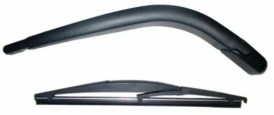 Car rear wiper arm blade, black rubber squeegee with metal frame