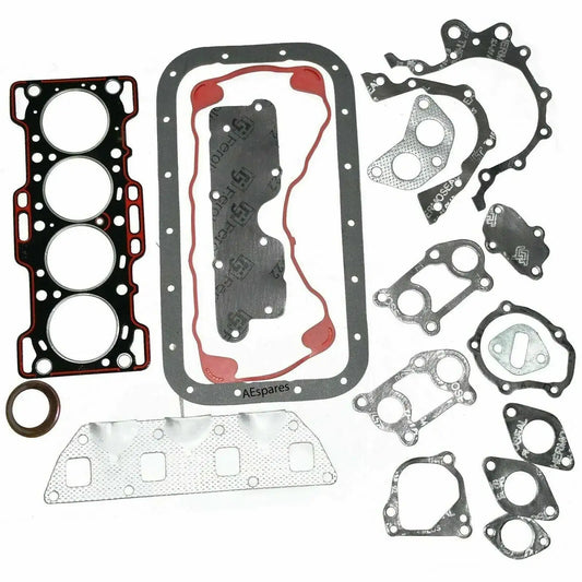 Engine gasket kit with assorted gaskets and gaskets sheets, black seals, red