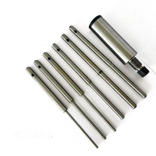 Valve Seat Grinder Pilot Set with Multiple Steel Pilots and Black & Decker Holder for Precision Grinding