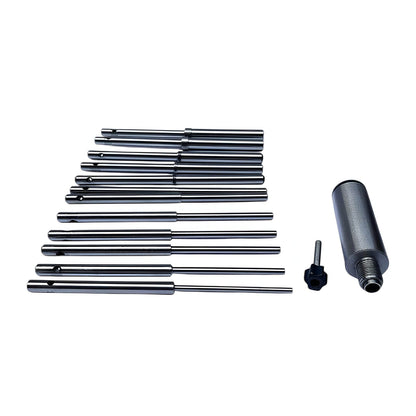 Complete valve seat grinding pilot set with precision machined tools for efficient valve grinding