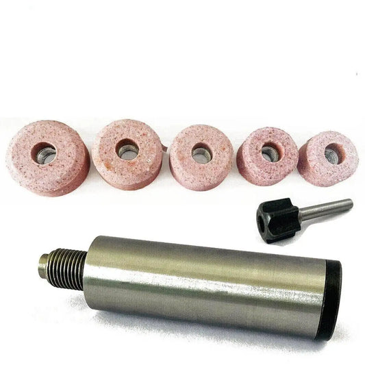 Valve seat grinding stone set with Sioux holder, includes various sizes for precise grinding tasks