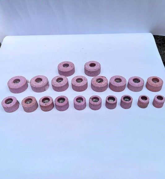 Comprehensive valve seat grinding stones set in various sizes for precision engine repairs