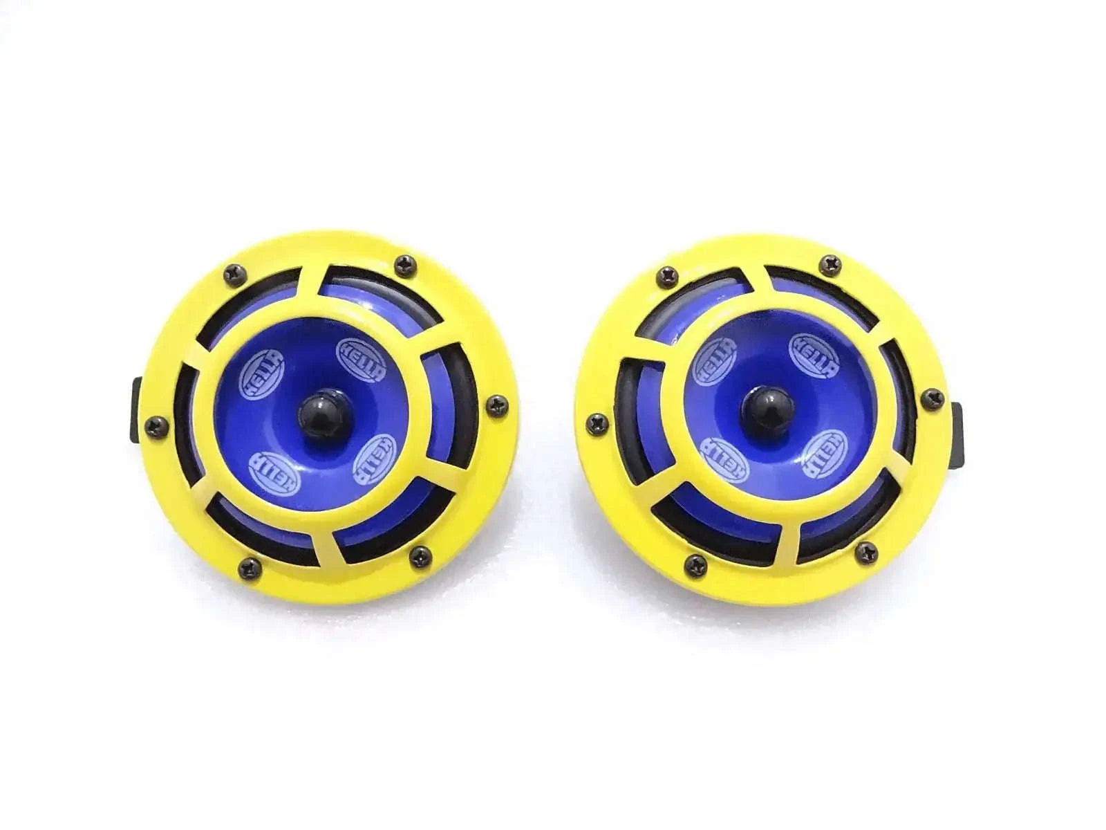 GENUINE HELLA YELLOW PANTHER HORN SET 12V paired horns
