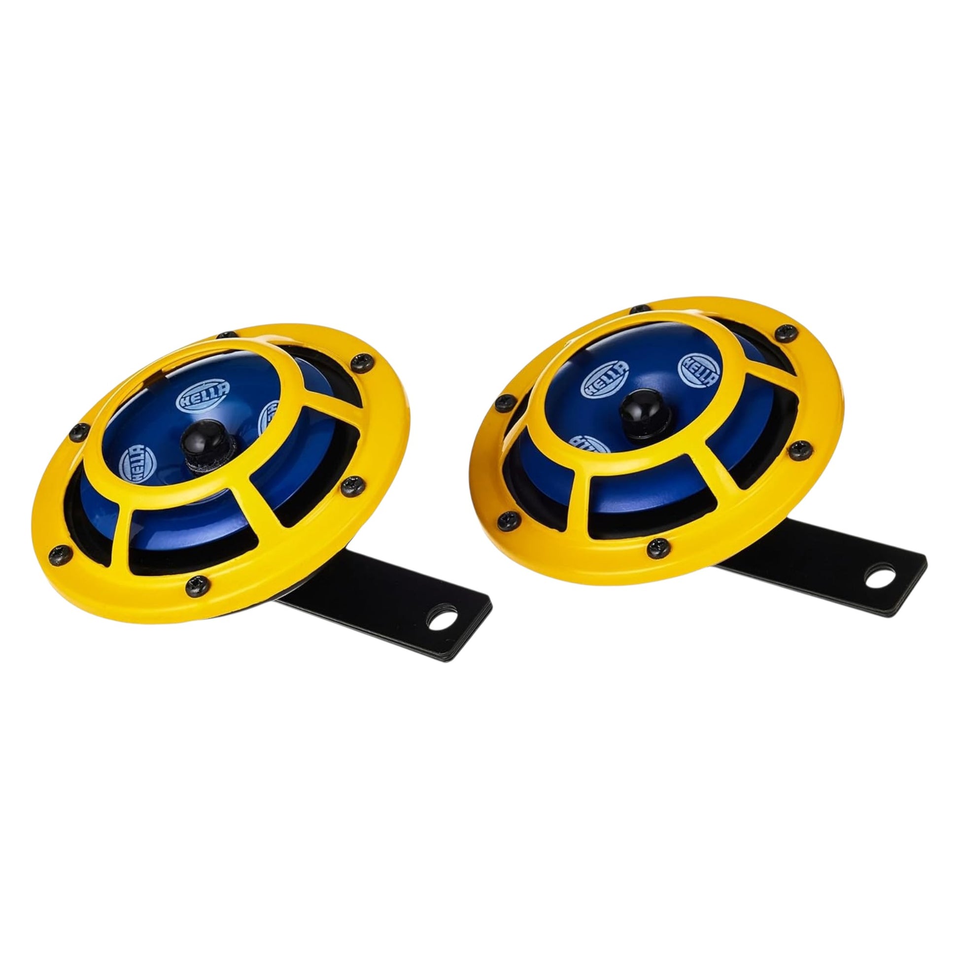 Yellow Panther Horn Set for van horn car dealership, lightweight with durable plastic housing and loud sound output