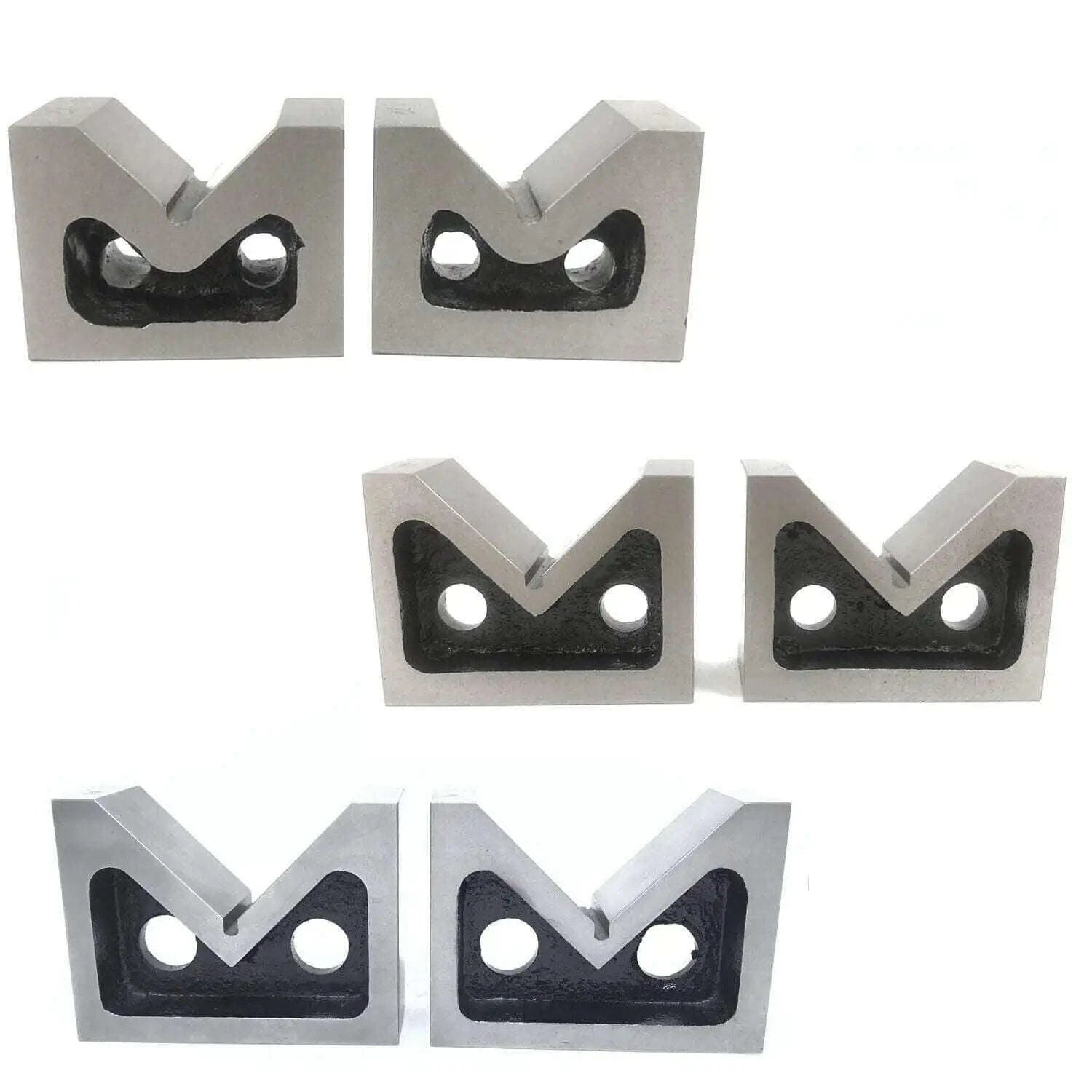 Vee Block Set 2 Pcs All Sizes 2 3 4 Inch Without Clamp Steel Cast Iron Pair - StellerGear