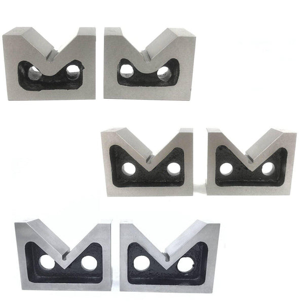 Vee Block Set 2 Pcs All Sizes 2 3 4 Inch Without Clamp Steel Cast Iron Pair - StellerGear