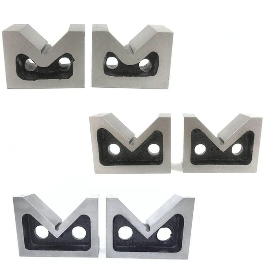 Vee Block Set 2 Pcs All Sizes 2 3 4 Inch Without Clamp Steel Cast Iron Pair - StellerGear