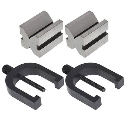 Vee Block Set 2 Pcs All Sizes 2 3 4 Inch Without Clamp Steel Cast Iron Pair - StellerGear